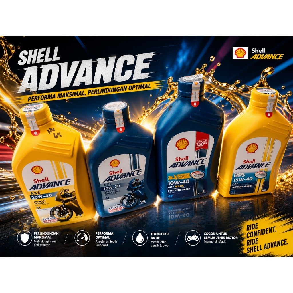 Jual oli Shell advance kuning dan biru 1 L dan 0,8L | Shopee Indonesia