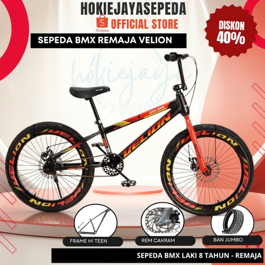 Jual Sepeda BMX Remaja VELION I Rem DISC BRAKE DAN V BRAKE I Ban 2.40 ...