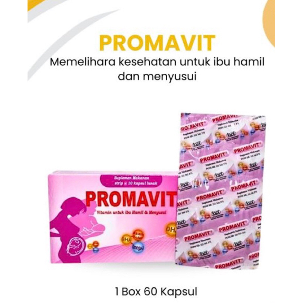 Jual Promavit Vitamin Ibu Hamil dan Menyusui 1 box @ 60 Kapsul Lunak ...