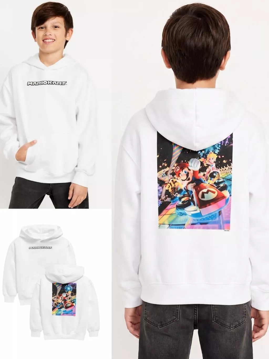 Sweater Hoodie Anak OLN Mario Kart Oversized Pullover Hoodie for Kids - 2400