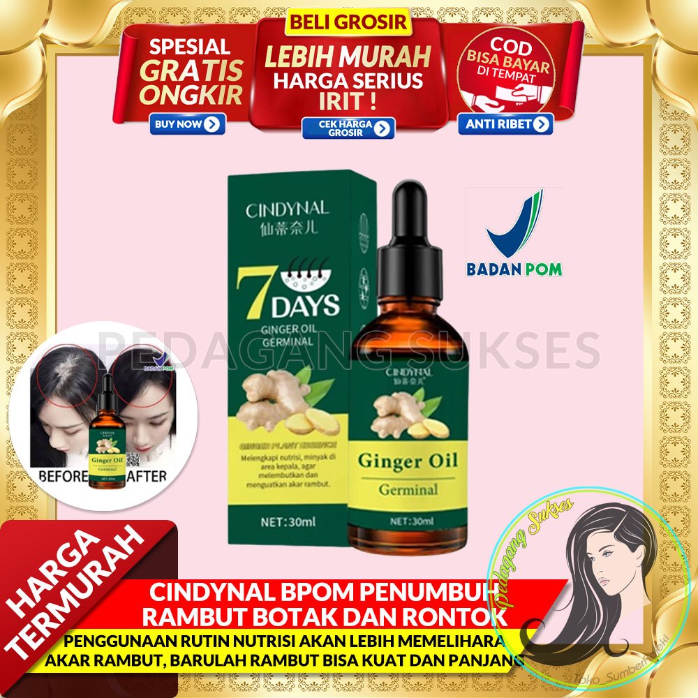 Jual CINDYNAL GINGER OIL BPOM ORIGINAL PENUMBUH RAMBUT BOTAK DAN RONTOK ...
