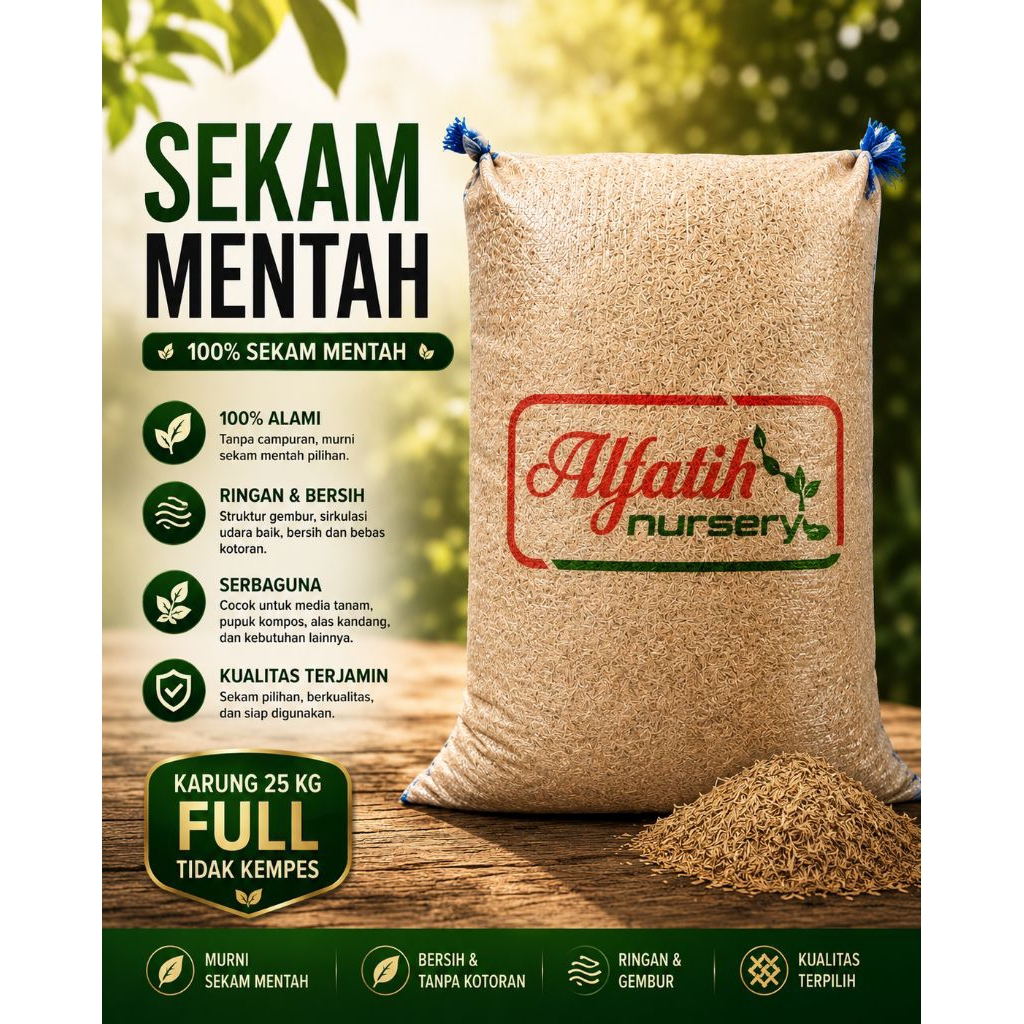 Media Tanam Sekam Mentah Karung 25Kg