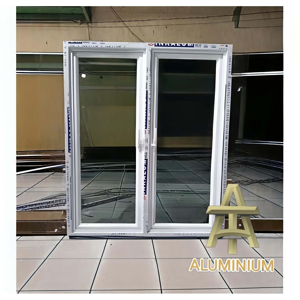 jendela aluminium 100x120 gandeng (free packing kayu)