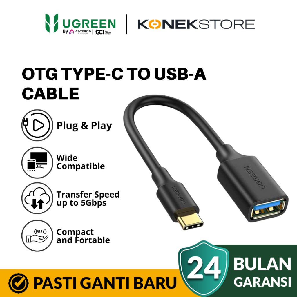 Jual Ugreen OTG Type C To USB 3.0 Adapter Converter 5Gbps | Shopee ...