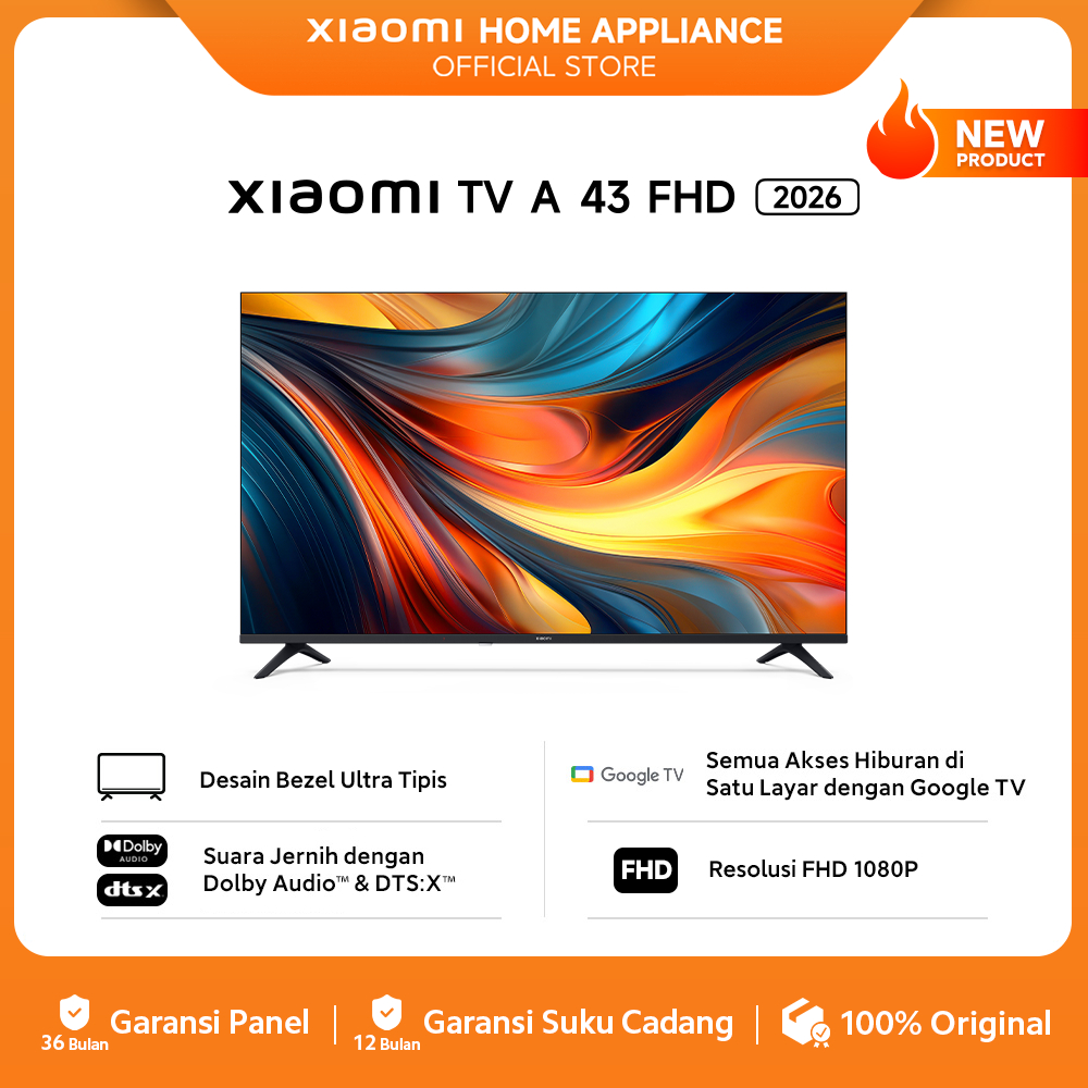 Xiaomi TV A 43" FHD 2026 | Resolusi FHD | Dolby Audio™ | DTS-X Google TV [Xiaomi Official Store]