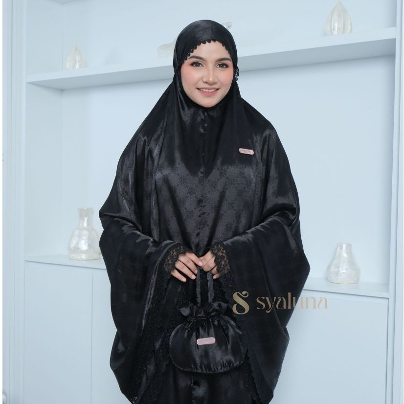SYALUNA - Mukena Dewasa 2in1 Jacquard Silk Premium Mewah Renda Cantik Yasmina Series