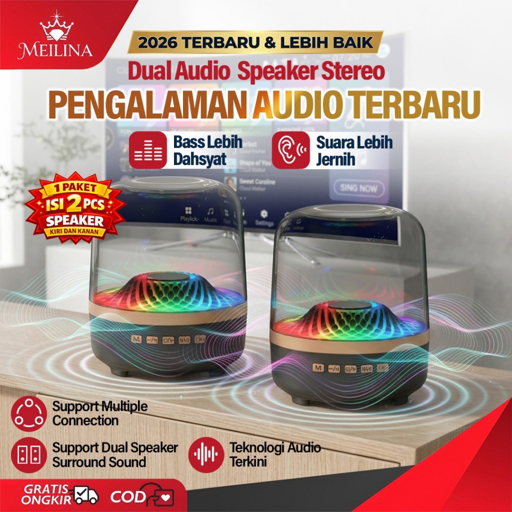 Jual MEILINA Speaker Hi-Fi Home Theater Speaker Set Dual Stereo ...