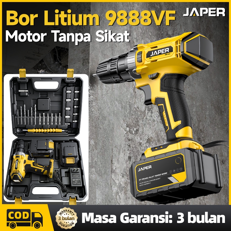 Jual COD JAPER Bor Listrik Mesin Bor Baterai Tangan Cordless Drill ...