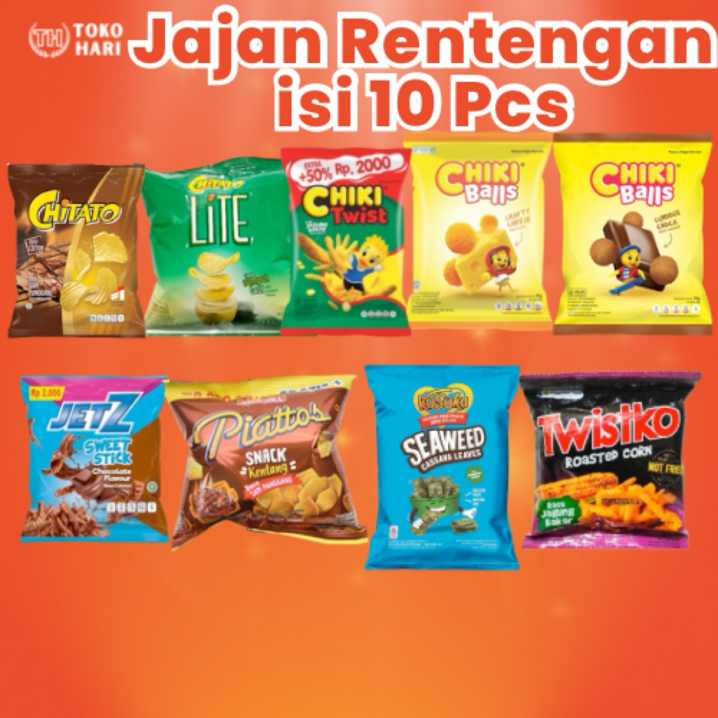 Jual Aneka snack rentengan 1 Renteng isi 10 pcs snack favorit. Cocok ...