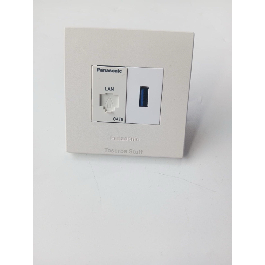 Jual Stop Kontak Panasonic isi USB Data dan Lan Data Internet CAT6 RJ45 ...
