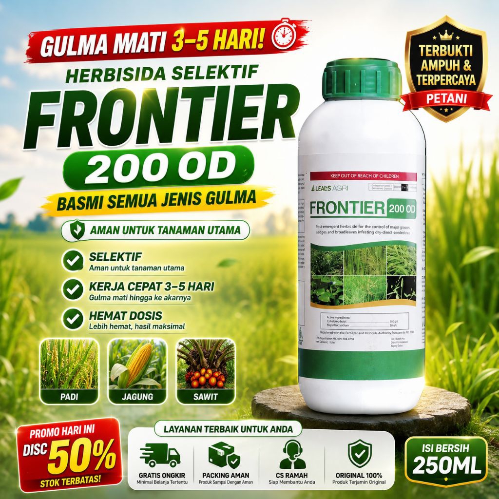 Frontier 200 OD 250ml Original Herbisida Obat Rumput Ampuh Pembasmi Gulma Liar Cepat Mati Untuk Perkebunan & Pertanian