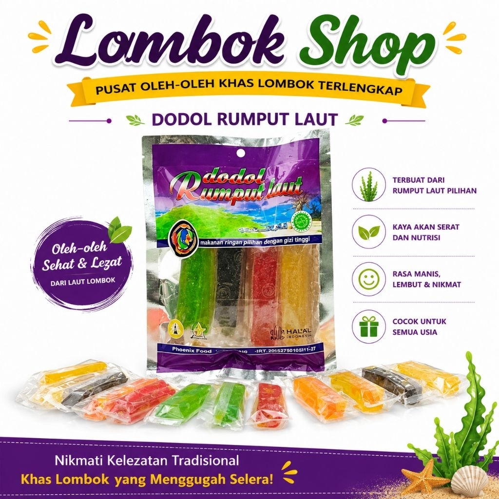 Jual Dodol Rumput Laut Phoenix Khas Lombok 90 Gram | Shopee Indonesia