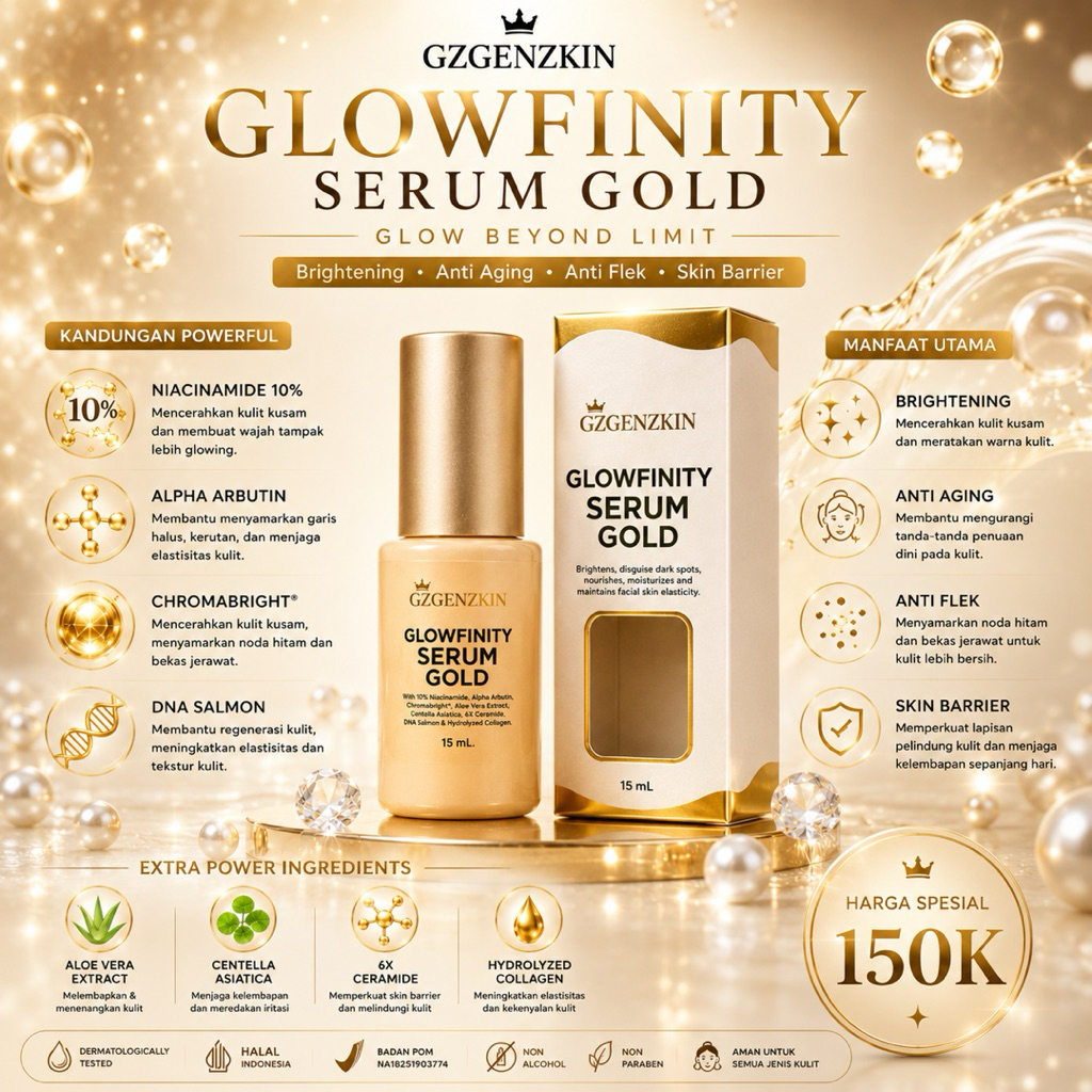 Jual GZGENZKIN Glowfinity Serum Gold 24K 15ml – Serum Wajah BPOM ...