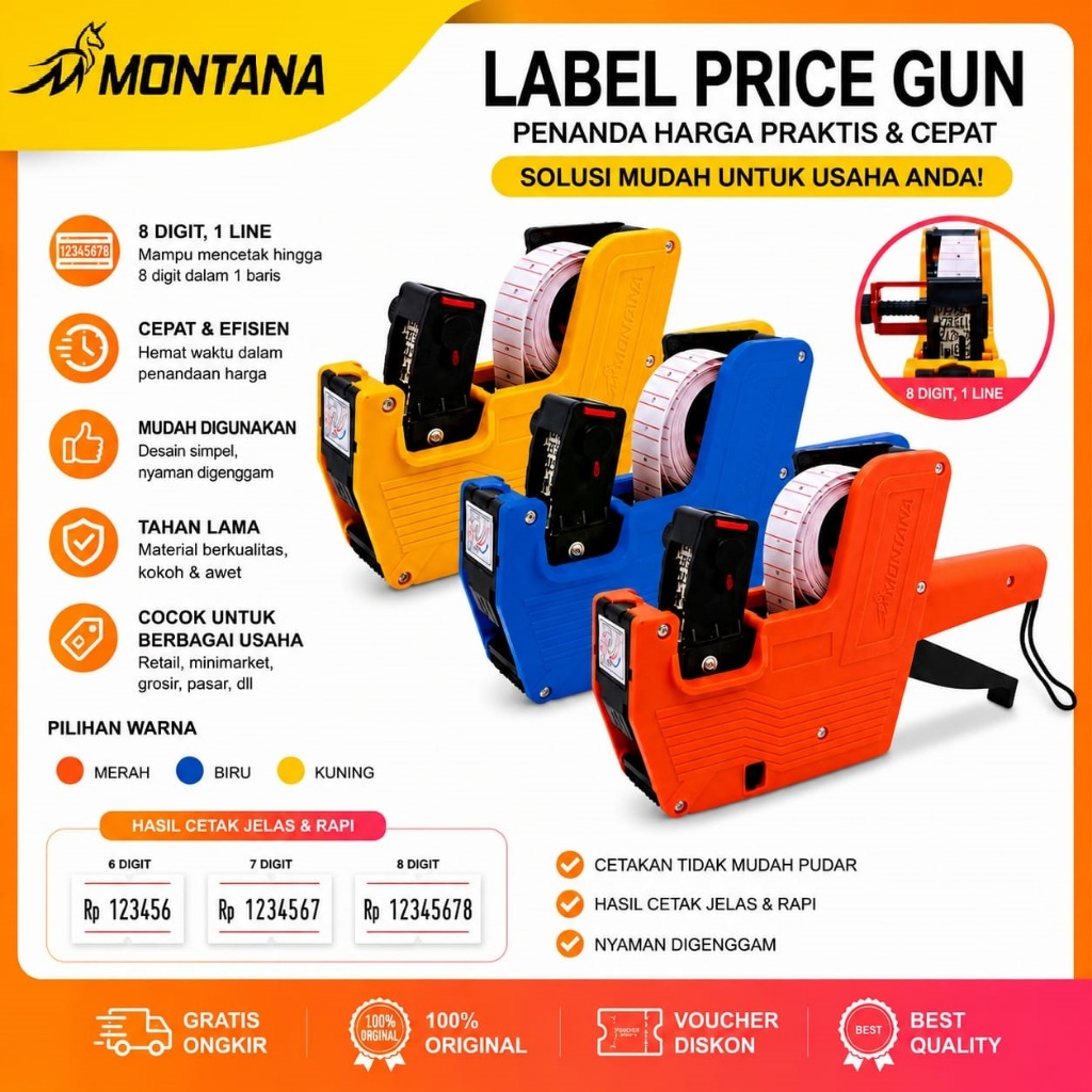 Jual Mesin Alat Label Harga / Price Label Origin OPL 5500 8 Digit ...