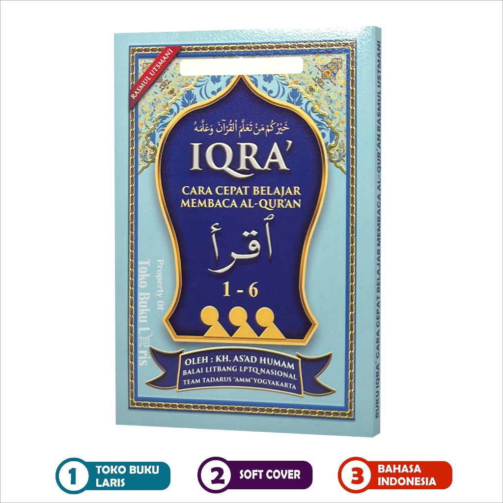 Jual Buku Iqro Iqra Bundel Rasm Utsmani Ukuran A5 Jilid 1-6 Kertas HVS ...