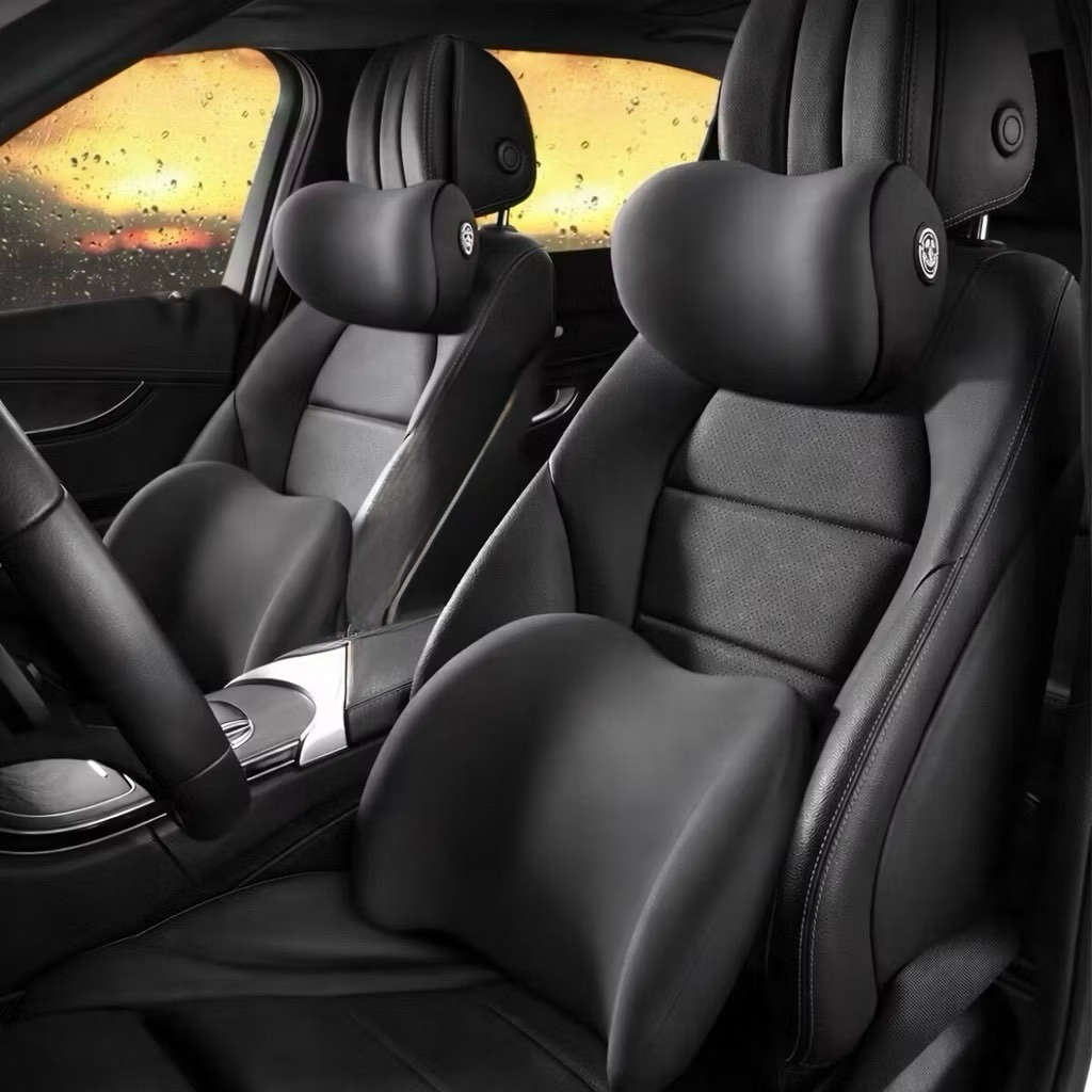 Sandaran Leher & Pinggang Mobil Set 2in1 Bantal Jok Mobil Ergonomis Memory Foam
