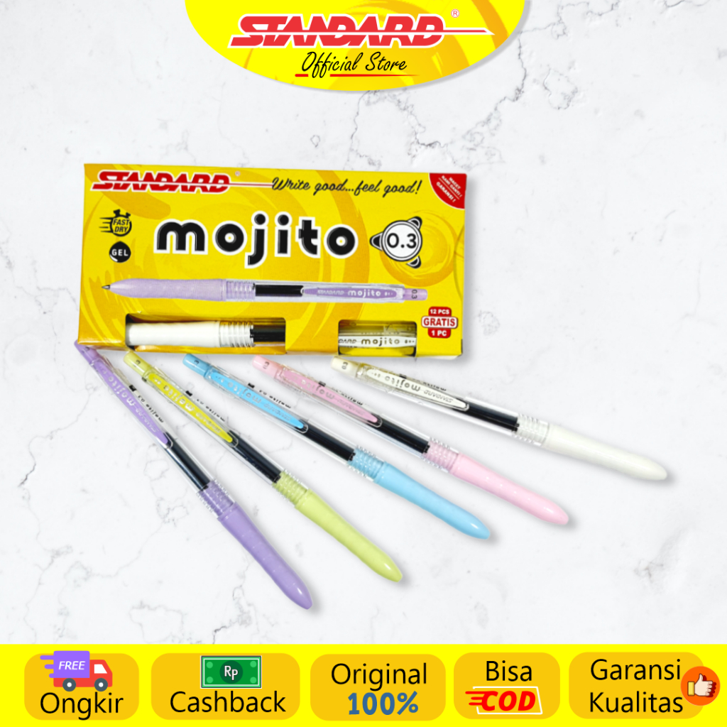 Standard - Pulpen Mojito 0.3 Isi 6 Pcs ( Alat Tulis / Pen / Ballpoint / Pena ) (7)