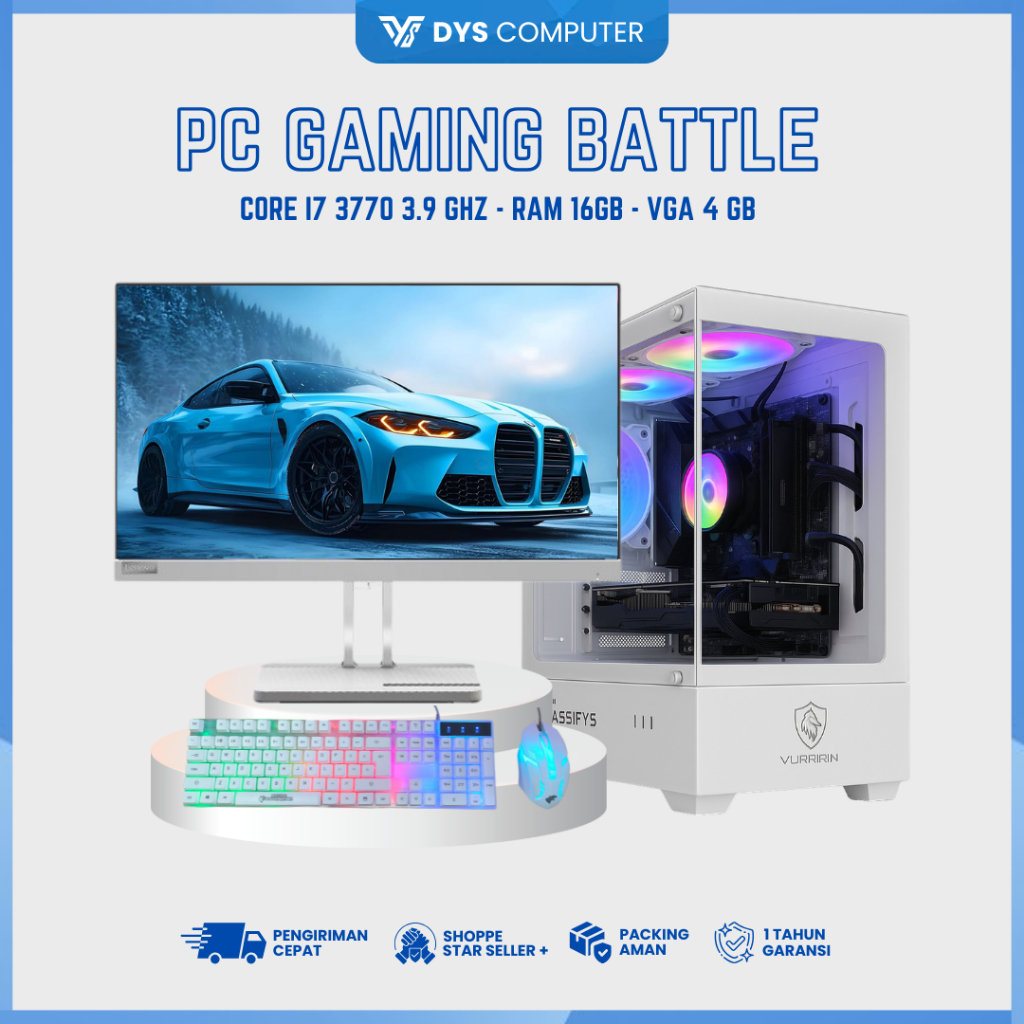 PC I7 Fullset Gaming Editing I7 / 16GB / 500GB / LED 22" 100Hz Full HD Battle