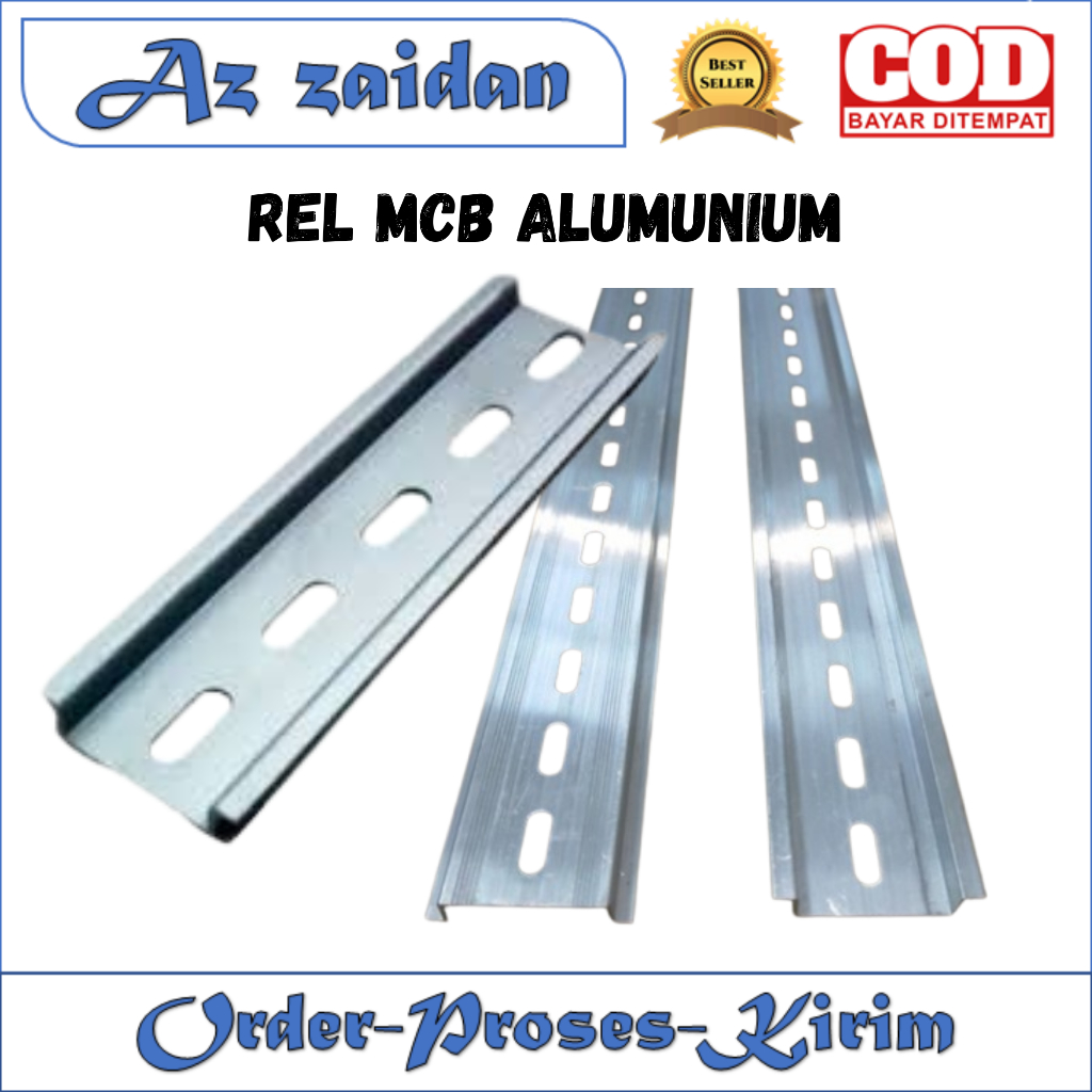 Jual Rel MCB DIN Rail 35mm Besi Galvanis Anti Karat Tebal Kuat ...