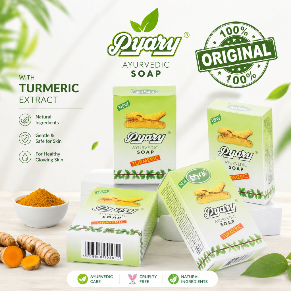 Pyary Turmeric Ayurvedic Soap Original BPOM 75g/90g |  Sabun Kunyit Arab Wajah & Badan