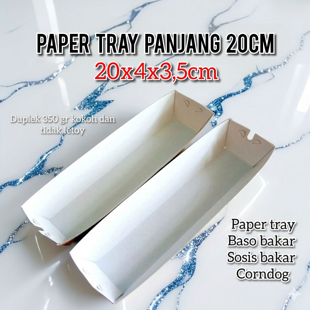 Jual paper tray/tempat wadah sosis bakar / baso bakar / kentang goreng ...