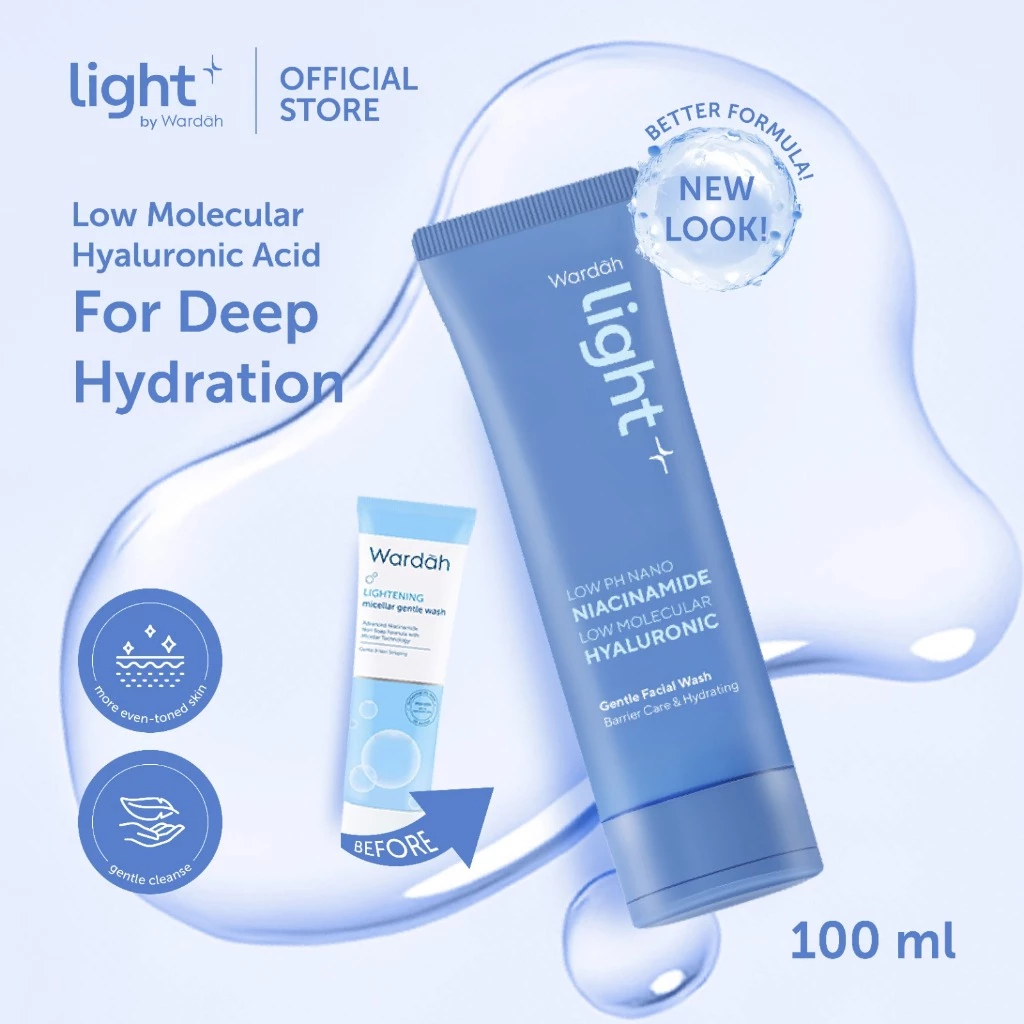 Jual Light+ Face Wash Triple Pack Low pH Nano Niacinamide Low Molecular ...