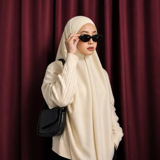 Qudsiyyah - Zeya French Square Hijab Semi Instant Syar'i - French Khimar (Best Seller)