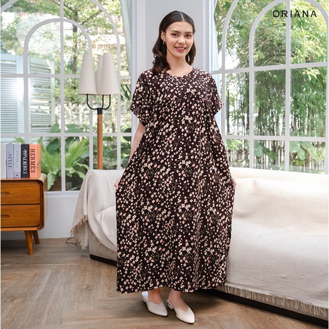 Jual ORIANA - Maxi Dress DEASY Daster Bumil Busui Friendly | Daster Ibu ...