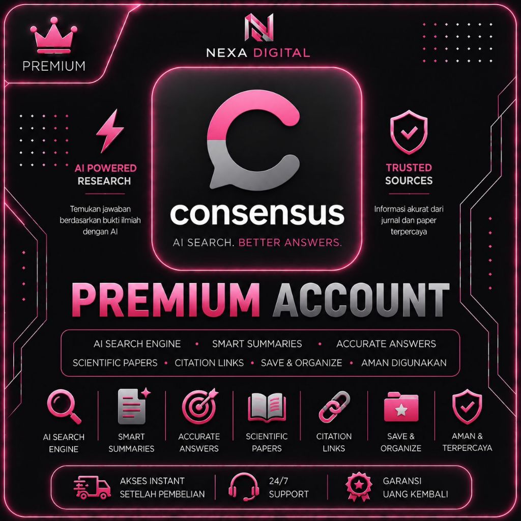 Consensus Ai Premium 1 Tahun - Software Ai Untuk Kuliah Riset Sekolah Skripsi Thesis dan Disertasi
