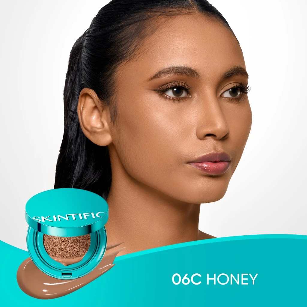 SKINTIFIC - PERFECT STAY SERUM MATTE CUSHION FOUNDATION SPF 50 PA++++ | Soft Matte Finish Menghalusk