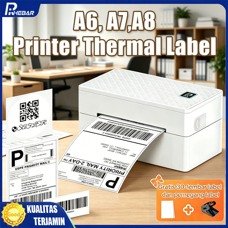 Jual Rhebar Printer Label Termal BY-482BT A6 Printer Sticker Printer ...