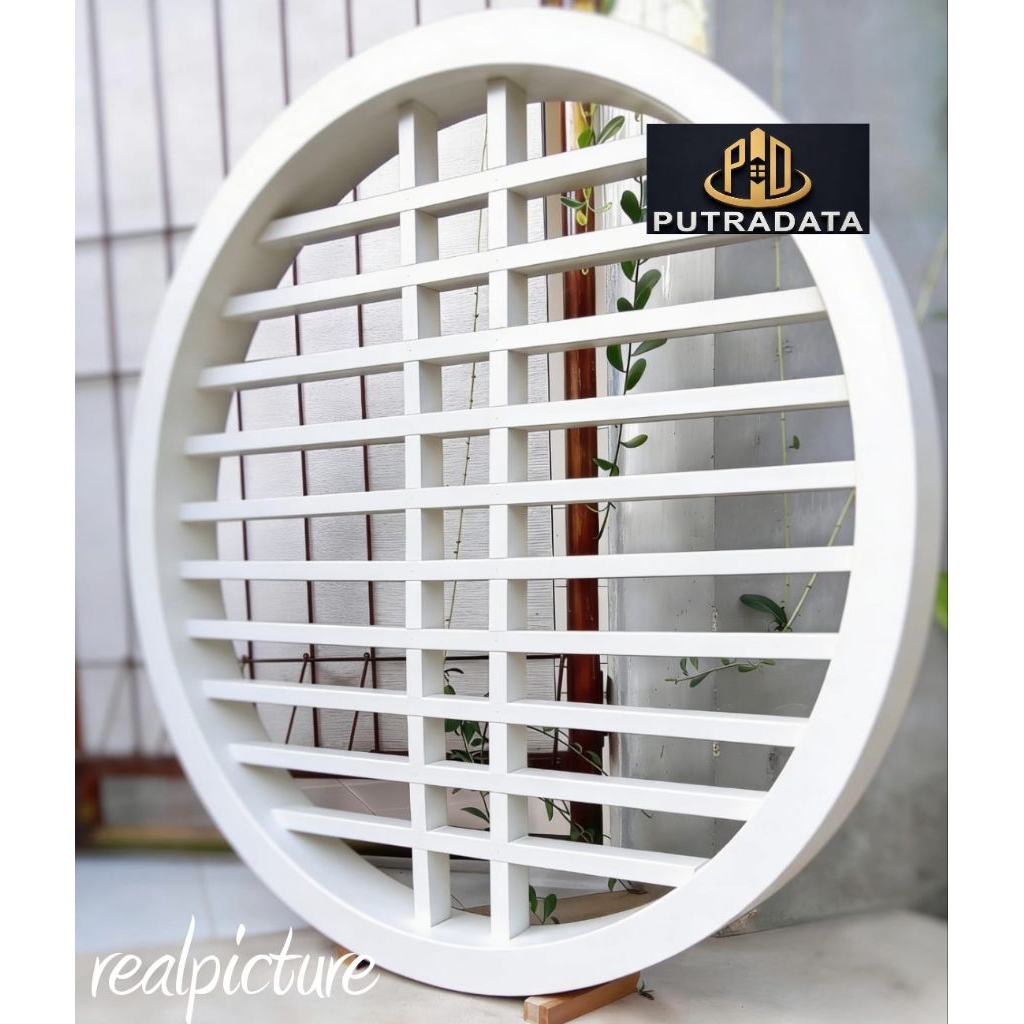 Jendela Kaca Mati Jendela Bulat Diameter 60cm Model Paten Jendela Classic Kayu Jati