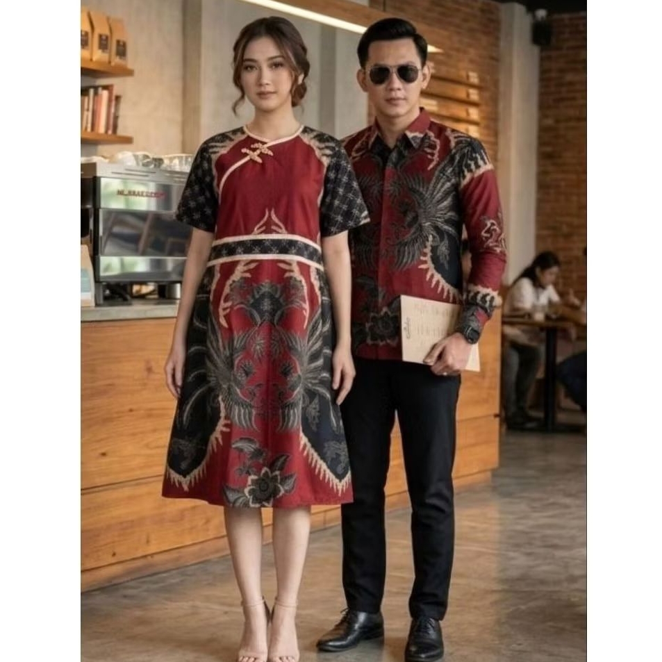 Batik Couple Motif Adiwangsa Atasan Kemeja Slimfit