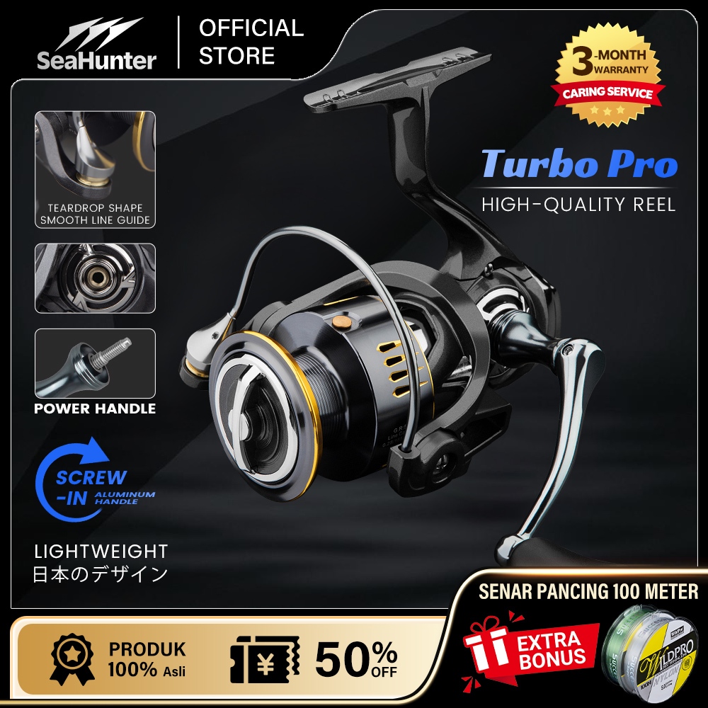 Jual Power Handle Reel Pancing SeaHunter TURBO PRO Spinning Reel ...