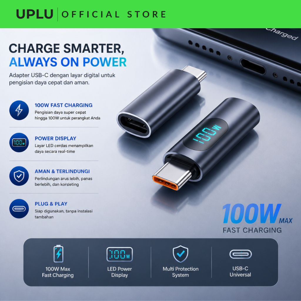 Jual UPLU Otg Type C to Usb C Real Time Display Adapter Converter Fast ...