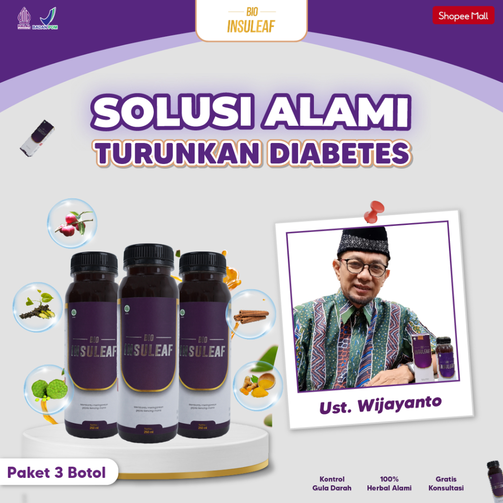 Jual Bio Insuleaf Paket 3 Botol - Suplemen Herbal Bantu Menurunkan ...
