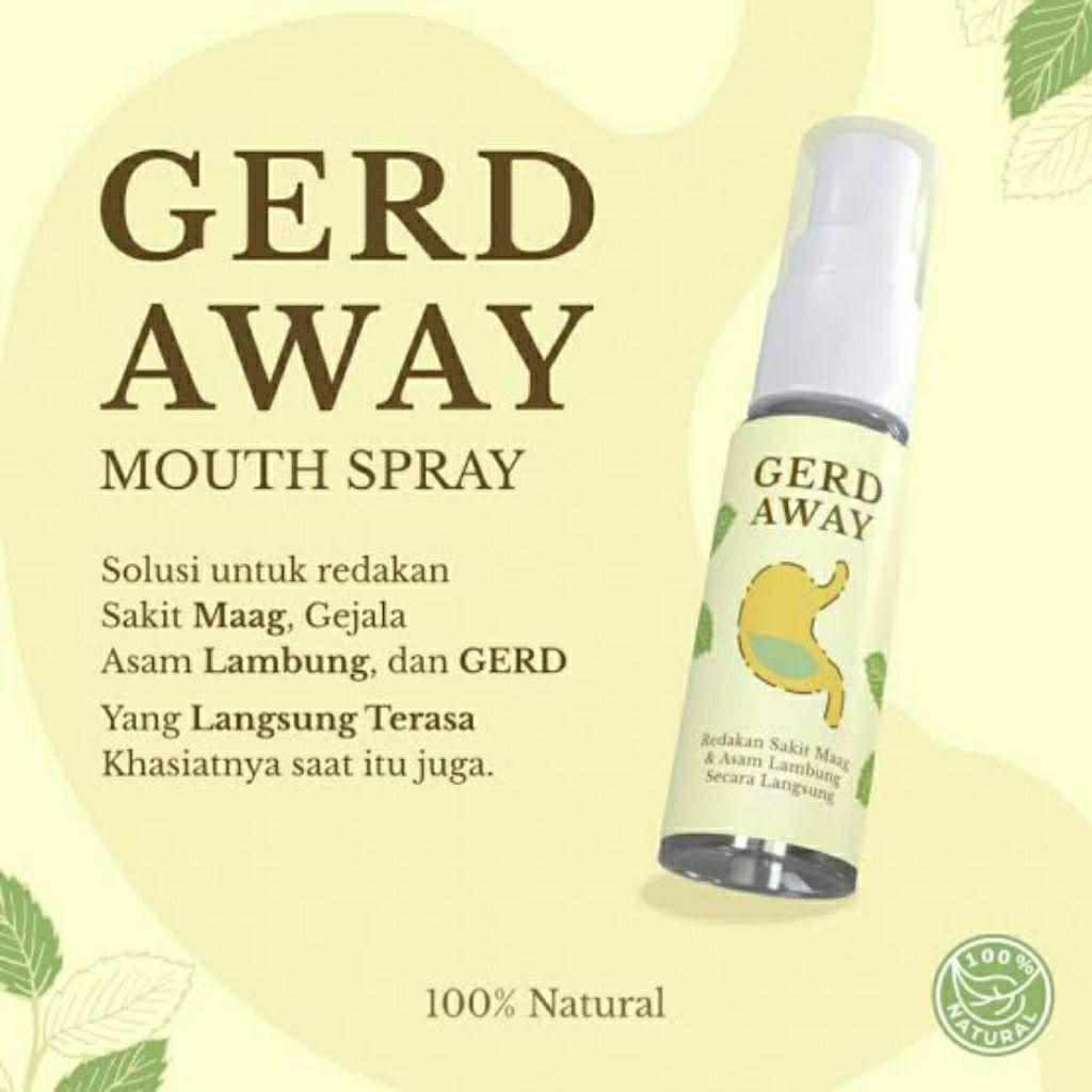 GERD AWAY Mouth Spray Semprotan Mulut Obat Herbal Atasi Asam Lambung Sakit Maag Gerd 100% Natural Secara Langsung
