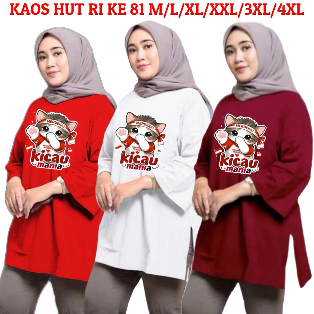 KAOS HUT RI 81 / KAOS OVERSIZE RI 81 / ATASAN 17 AGUSTUS / KAOS 17 AGUSTUS KICAU MANIA