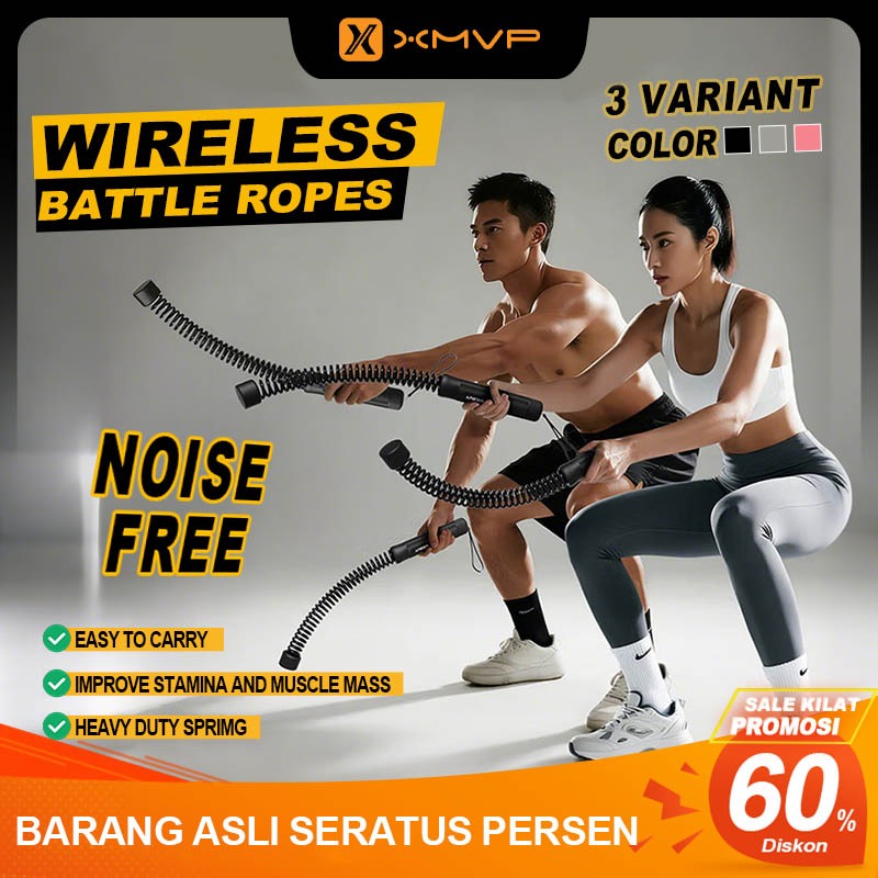XMVP. Battle Rope Alat Fitness Multifungsi Tanpa Tali Cocok Untuk Latihan Fisik Di Rumah Portable Workout Ropes