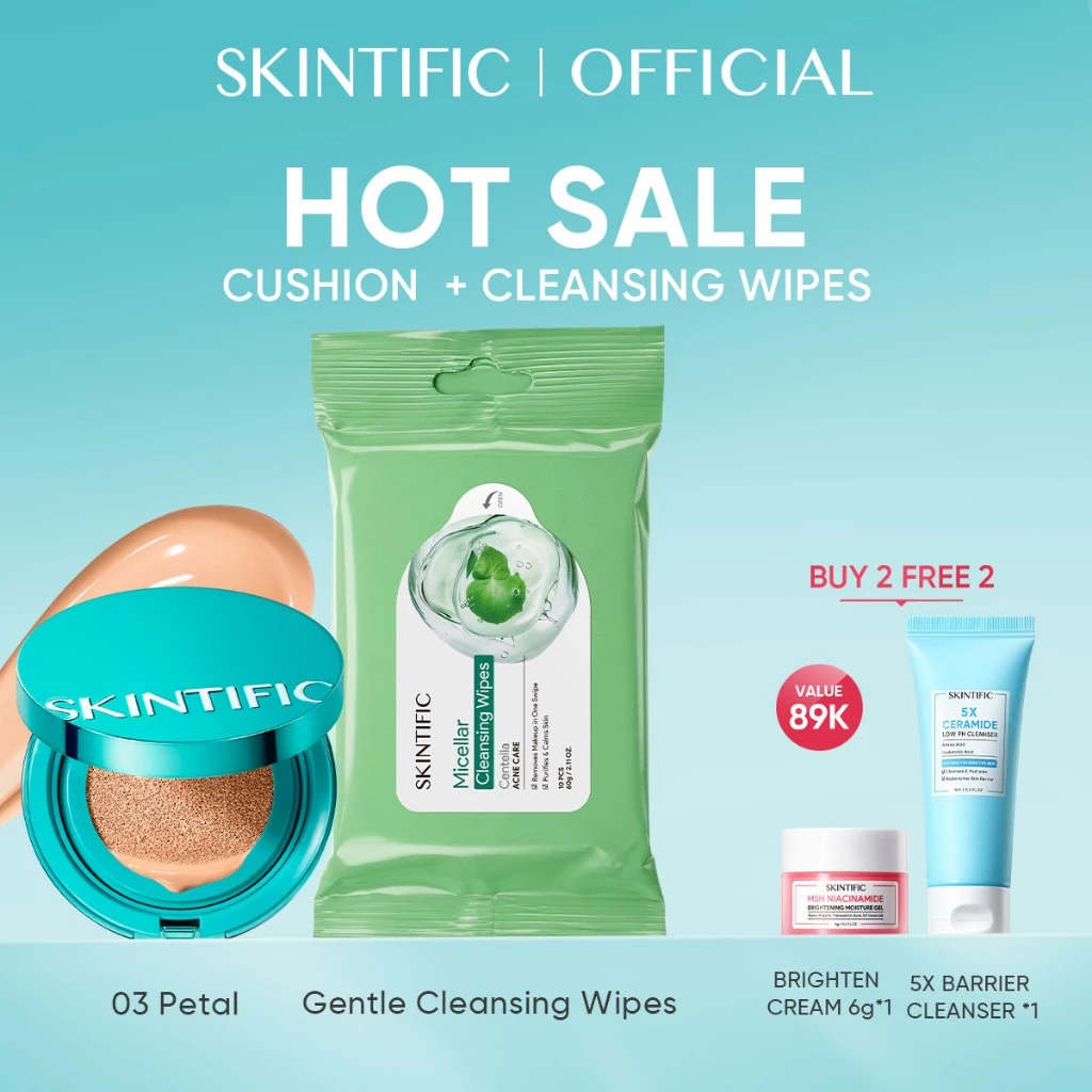 SKINTIFIC - PERFECT STAY SERUM MATTE CUSHION FOUNDATION SPF 50 PA++++ | Soft Matte Finish Menghalusk