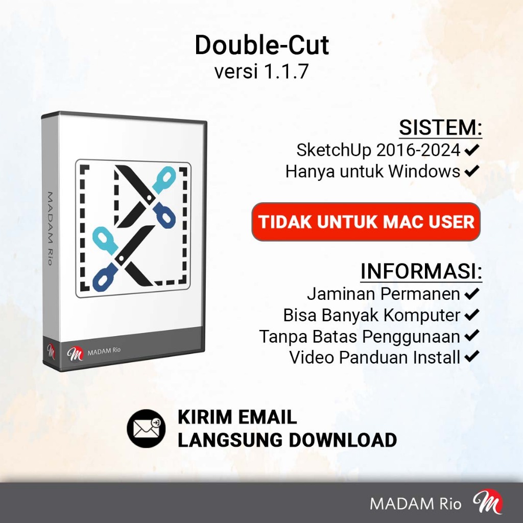 Double-CUT atau Double CUT Plugin SketchUp Full Versi Permanen