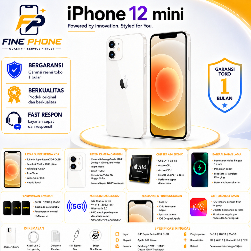 Jual IP 12 Mini 64GB 128GB SECOND LIKE NEW 100% ORIGINAL Bergaransi ...