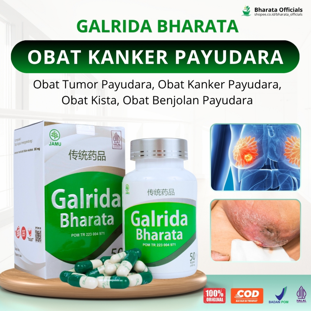 Obat Kanker Payudara Galrida Bharata Original Herbal Tumor Payudara Benjolan Ketiak Ampuh 50 Kapsul