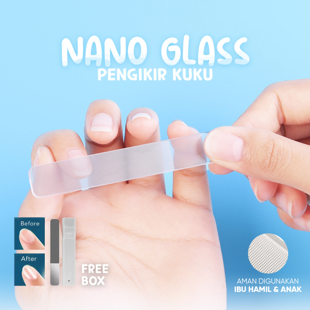 [FREE BOX] PENGKILAP DAN PENGIKIR KUKU NANO GLASS PENGIKIR KUKU CANTIK  BUFFER