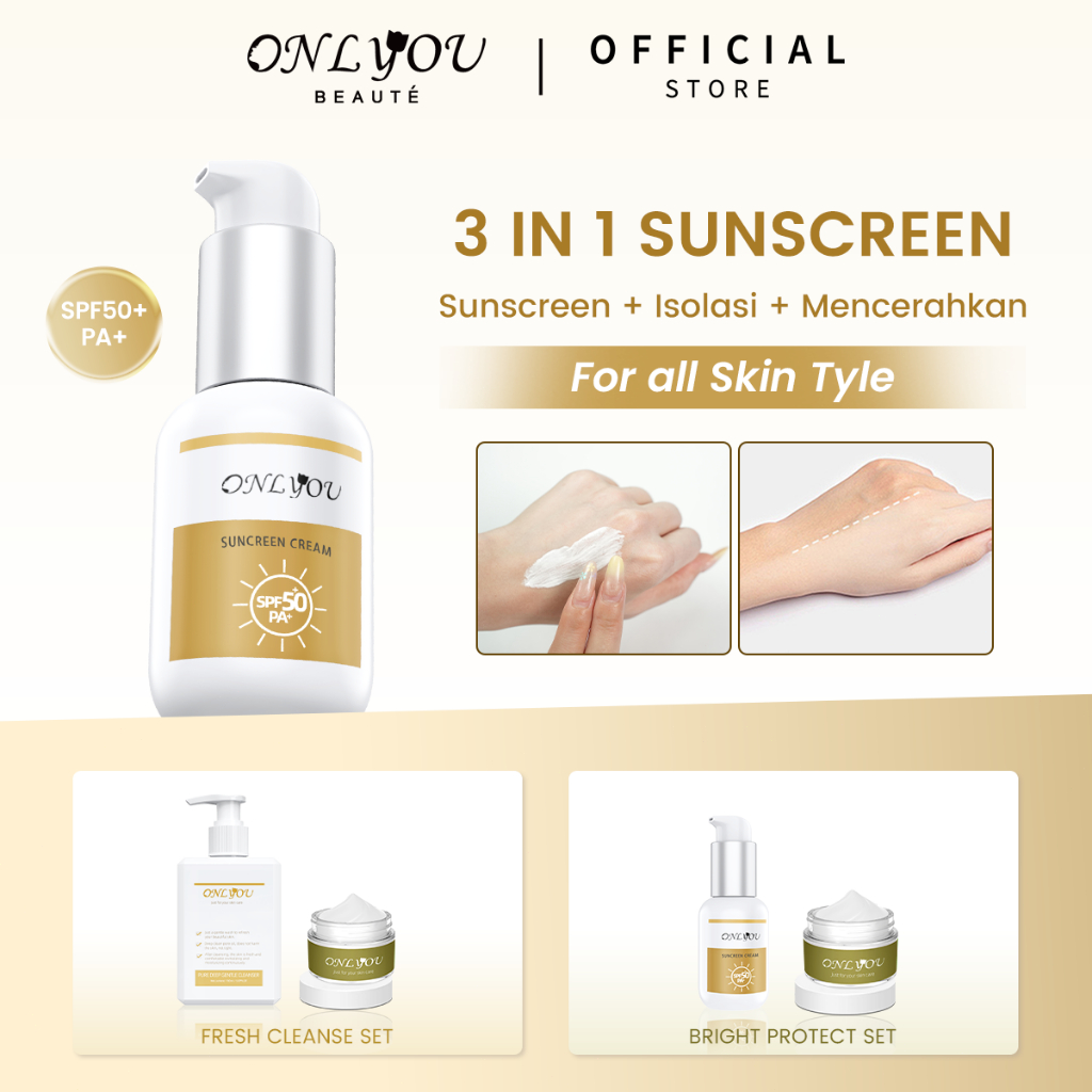 Jual ONLYOU 2 IN 1 Skin Glowing Sunscreen Wajah SPF50 PA ...