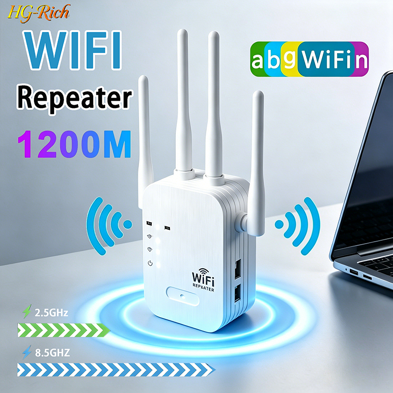 Jual Wifi Repeater 4/6 Antena Dual Band 1200Mbps Wireless, Extender ...
