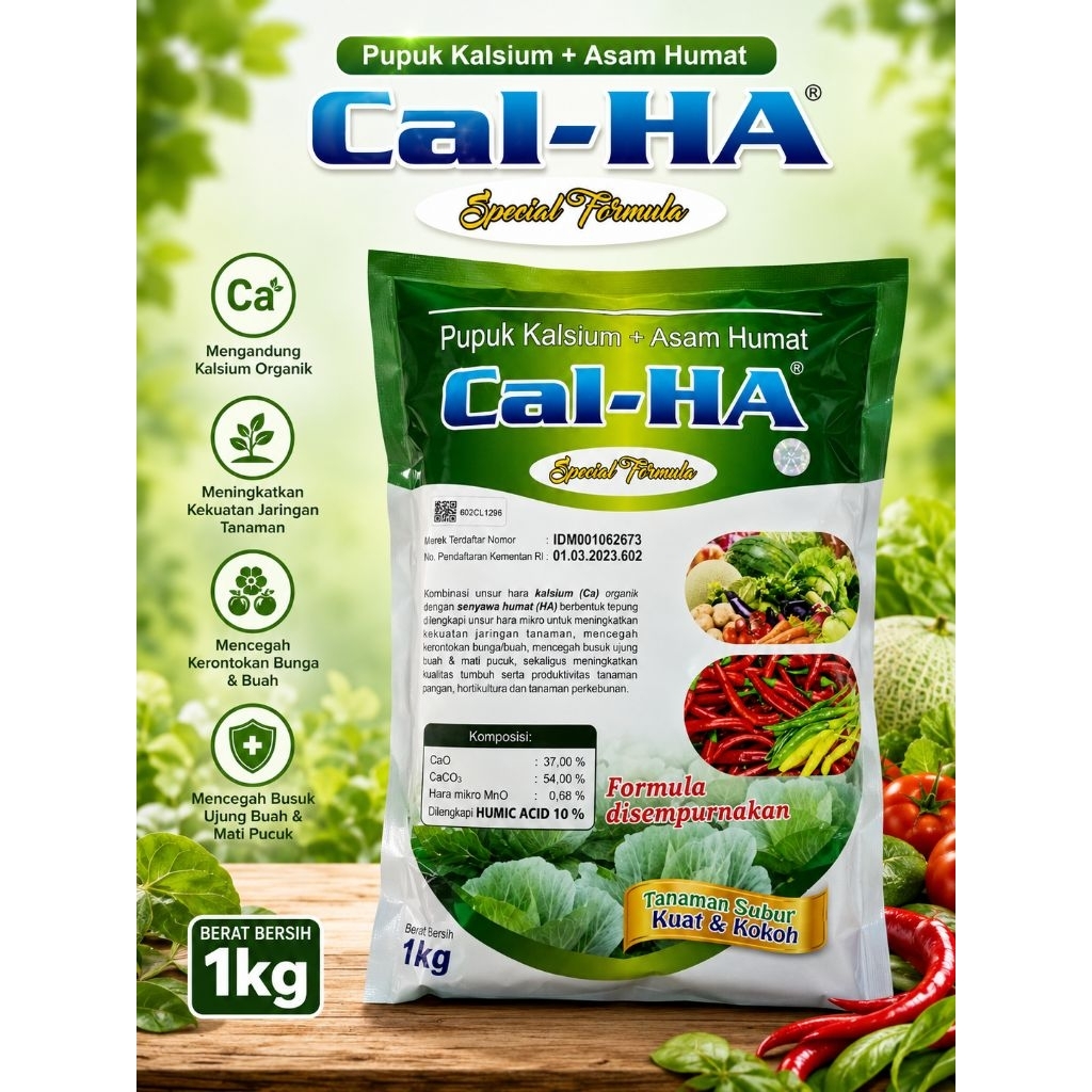 Jual Cal-Ha Pupuk Kalsium + Asam Humat (KEMASAN ASLI) 1Kg | Shopee ...