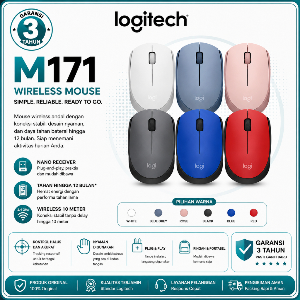 Jual LOGITECH M171 Mouse Wireless | Shopee Indonesia