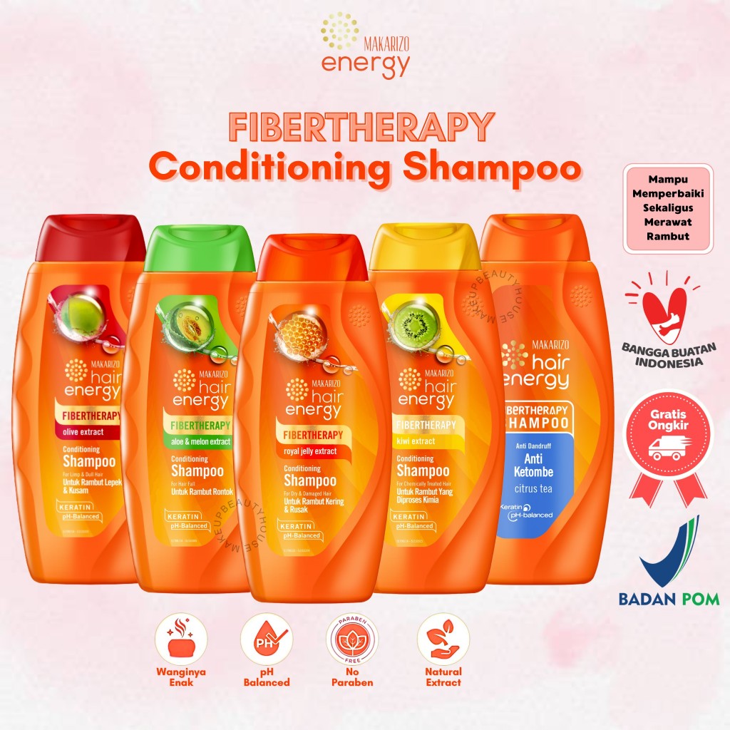 MAKARIZO Hair Energy Fibertherapy Conditioning Shampoo 170ml/330ml (Aloe&Melon / Royal Jelly / Olive / Kiwi / Citrus)