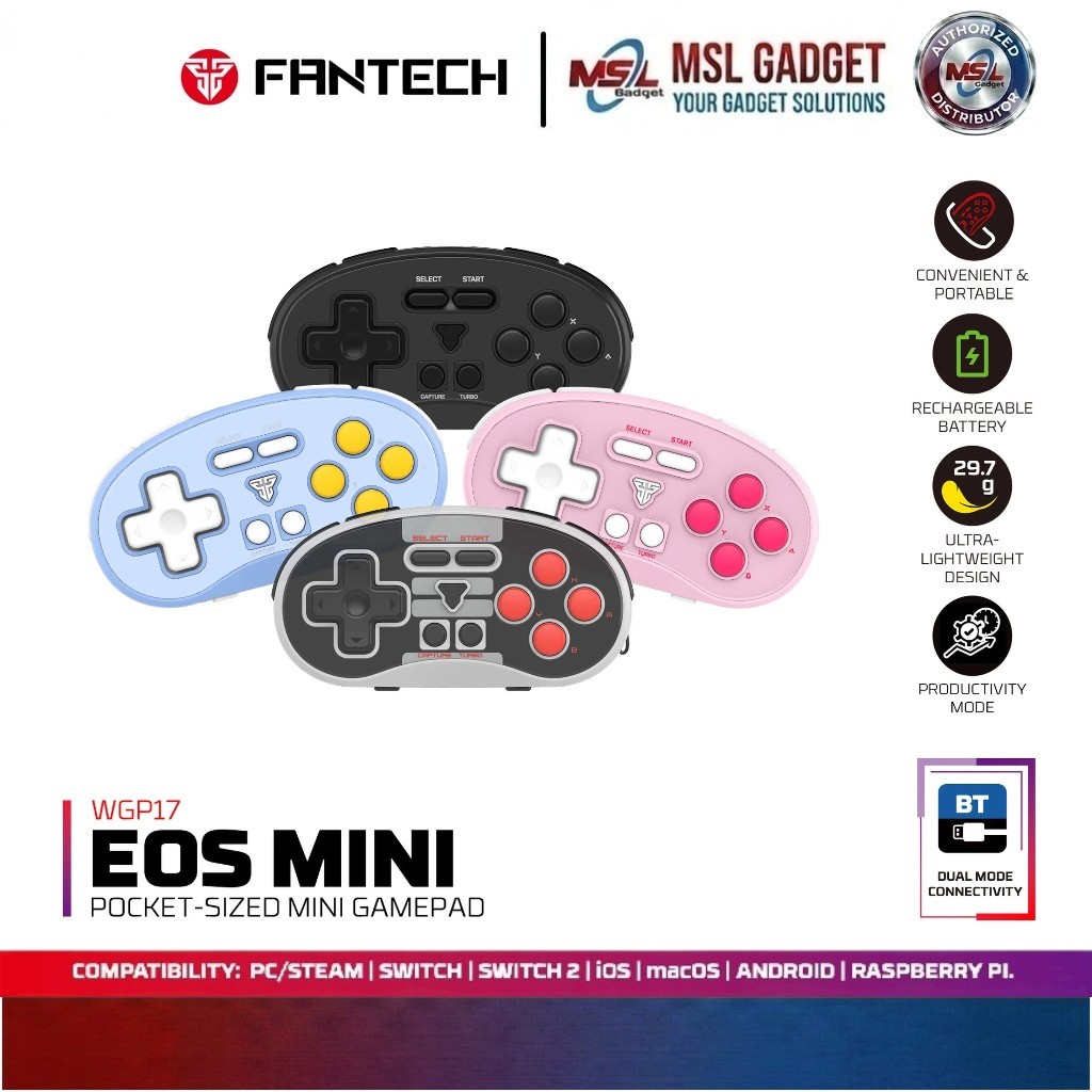 FANTECH WGP17 Mini Gamepad Wireless Bluetooth 5.0 Wired Joystick PC Nintendo Switch Android iOS